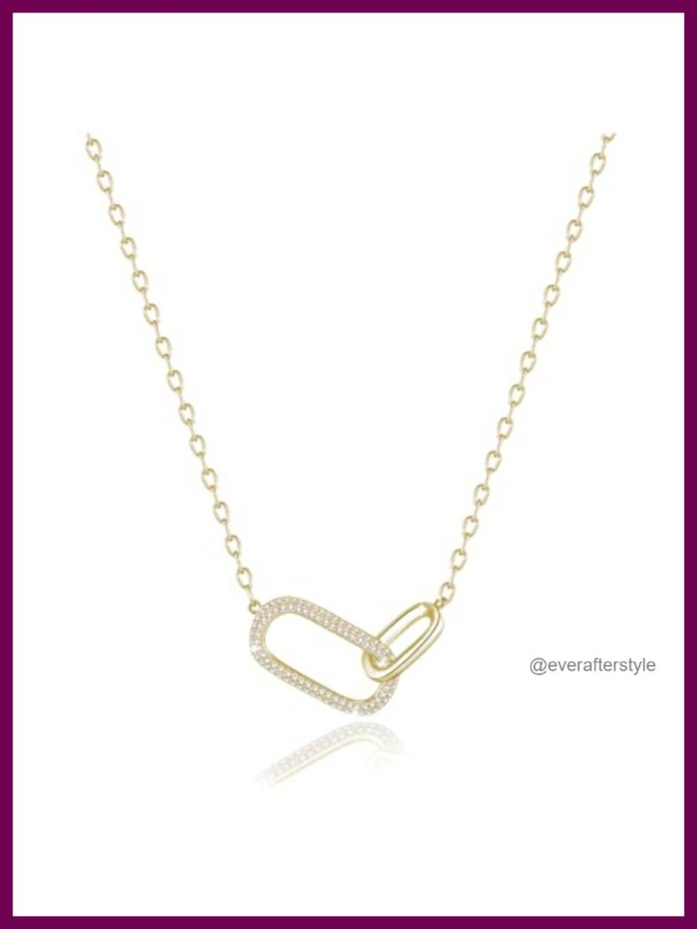 14K Gold Plated Sterling Silver Pendant Necklace with Cubic Zirconia